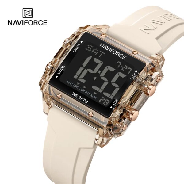 NAVIFORCE Women Sport Digital Watch Personality Waterproof Silicone Electronic Wristwatch Square LED Clock Relogio Feminino 2023