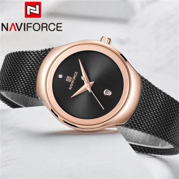 NAVIFORCE Women Watch Business Quartz Watch Lady Stainless Steel Top Brand Luxury Waterproof Female Wristwatch Girls Clock 5004