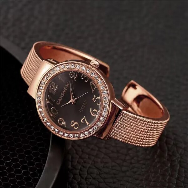 NEW Luxury Watch For Women 2023 Rhinestone Fashion Gold Silver Ladies Elegant Wristwatches Bangle Steel Bracelet Zegarek Damski