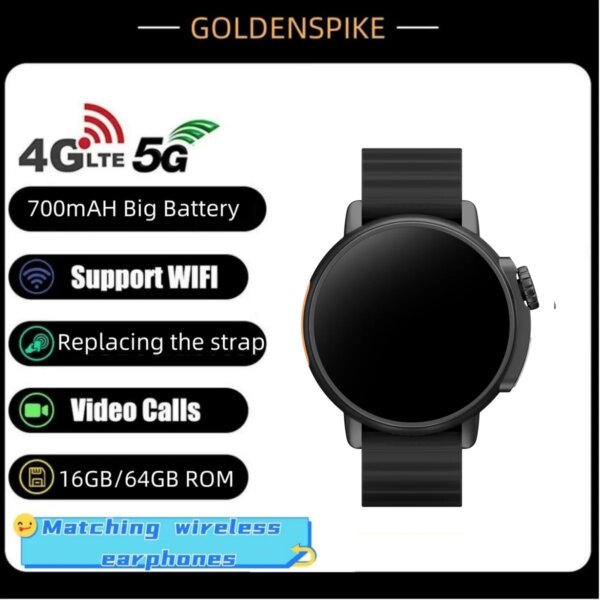 NEW Round Ladies' Smart Watch 4G Network SIM Card 1.52' LCD 200W Camera with GPS Wifi Google Play S9 Ultra Android for Men Women