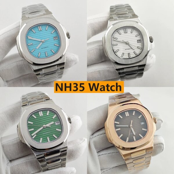 NH35 Case Nautilus watch 40mm Man's stainless steel Mechanical Wristwatches Installing NH35 Movement Watch