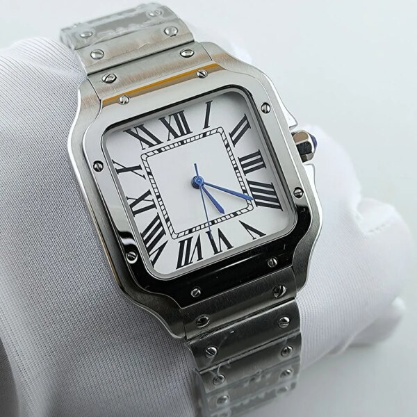 NH35 Case Square Case Man's watch Folding Buckle Roma Dial stainless steel Mechanical Wristwatches NH35 movement watch