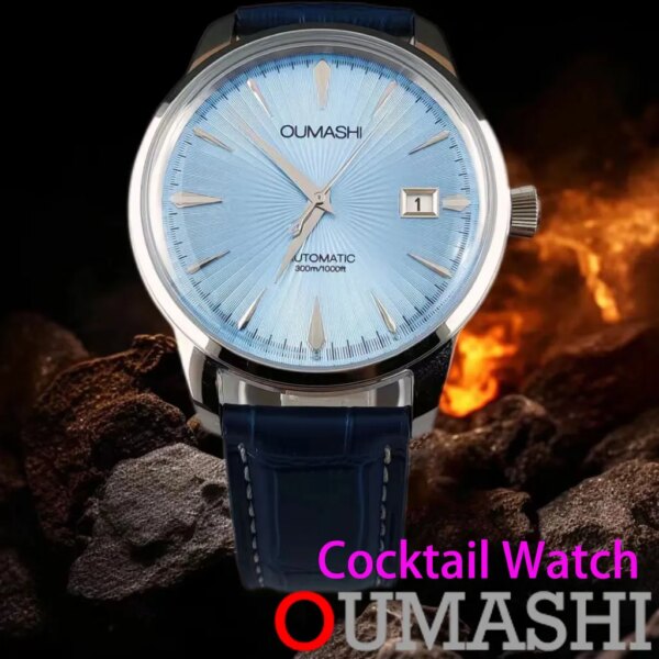 NH35 Cocktail Automatic Watch Men10ATM Waterproof Wristbatch Double Dome Sapphire Crystal Tandorio Dive Clock Date Leather Band