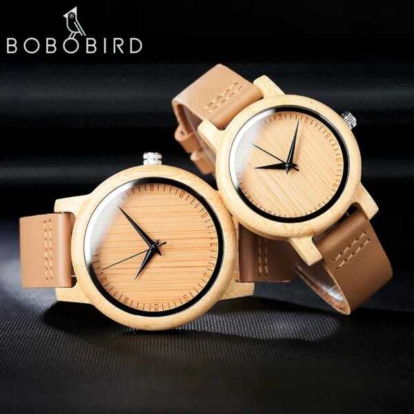 New BOBO BIRD Watch Women relogio masculino Quartz Watches Men Bamboo Wood Couple Wristwatches Gifts Items Drop Shipping