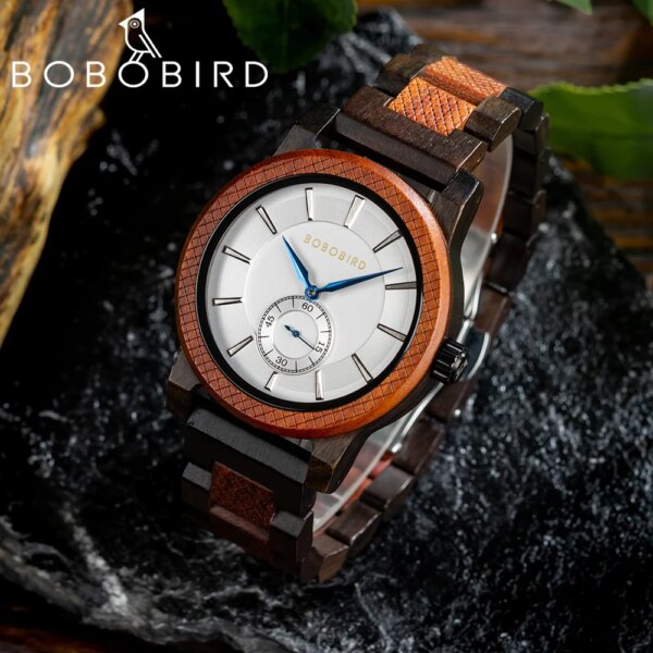 New BOBOBIRD Wood Watch Top Luxury Men's Quartz Wristwatch Fashion Clock Engraved Watches Custom Logo Great Birthday Gift Box