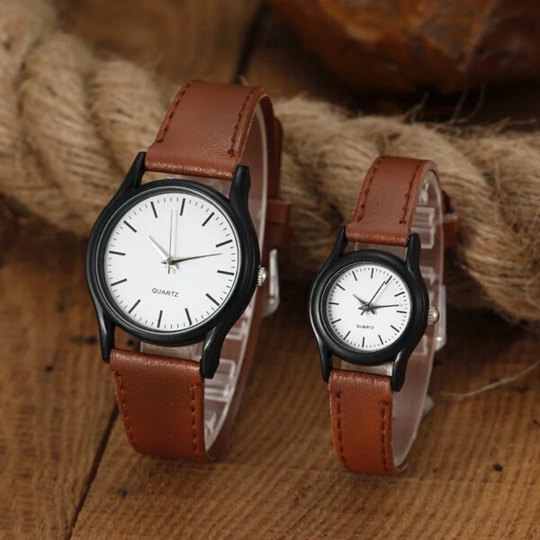 New Couple Quartz Watches A Pair of Men's and Women's Leather Band Wrist Watch Luxury Jewelry Gift Wholesale Dropshipping