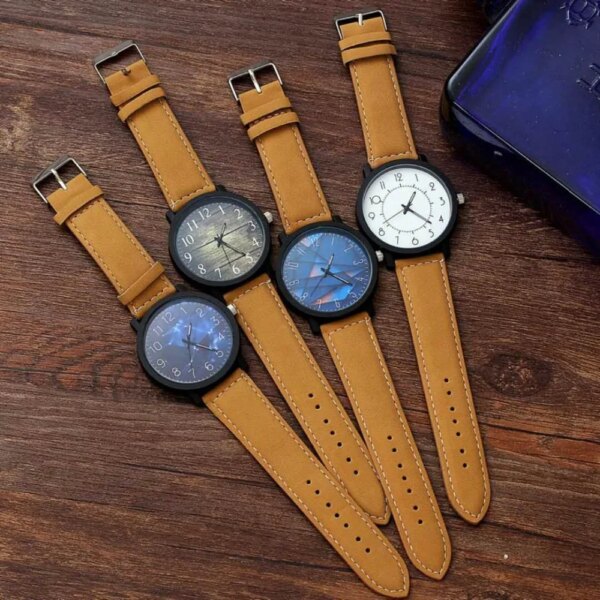 New Fashion Creative Personality Retro Watch Starry Sky Dial Couple Watch Boy or Girl Birthday Gift Quartz Watch Woman Clock