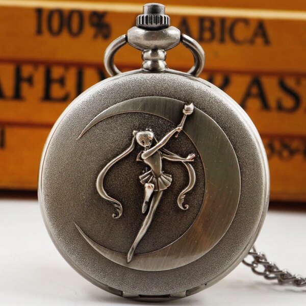 New Fashion Girl Quartz Pocket Watch Moon Necklace For Women Pockets Fob Chain Watches Dropshipping