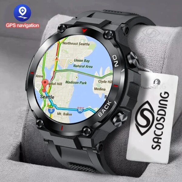 New GPS Position Men Smart Watch Military Outdoor Sport Fitness Super Long Standby Smartwatch IP68 Swimming Man Watch For Xiaomi