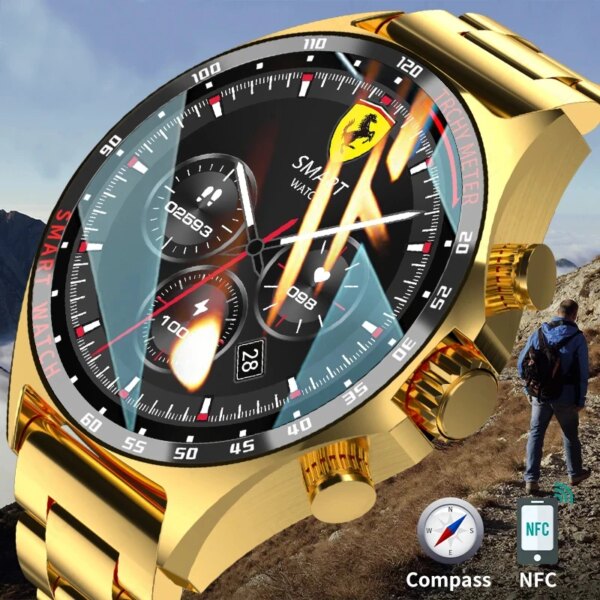 New GPS Smart Watch 400mAh Outdoor Compass Positioning Men's Watch NFC Access Control IP68 Waterproof Fitness Health Smartwatch