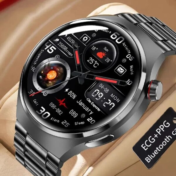 New GPS Smart Watch Men For GT4 Pro 360*360 AMOLED Screen Heart rate Bluetooth Call IP68 Waterproof Blood Oxygen Smartwatch 2024