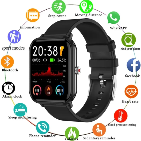 New Incoming Call Smartwatch Body Temperature Monitor Music Control Sports Waterproof Smart Watch For Men Women Smartwatch 2024