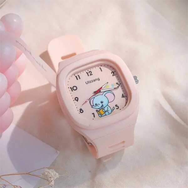 New Lovely Kids Watch Square Luminous Watch Fashion Silicone Sports Watch for Students Luminous Watch Popular in Instagram