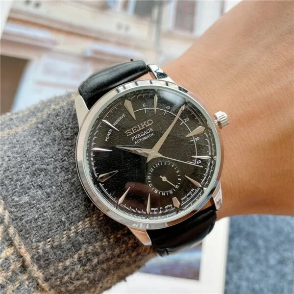 New Luxury Business Seiko Watch Men Quartz Fashion Casual Dial Comfortable Leather Band Glow Pointer High Performance Watch