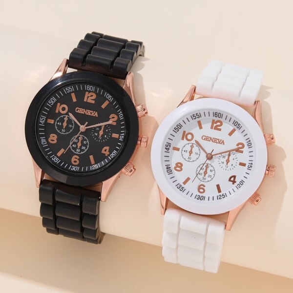 New Luxury Women's Watch Fashion Luxury Elegant Alloy Wristwatch Silicone Strap Couple Watch Quartz Holiday Gifts