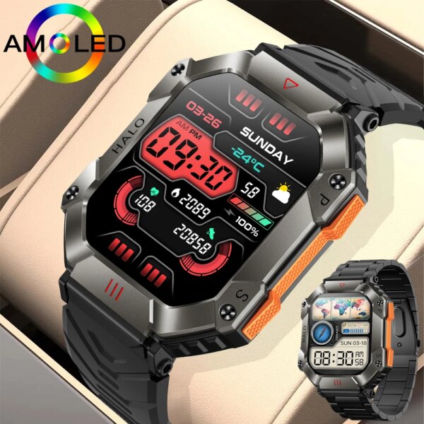 New Rugged And Durable Military Smart Watch Ip68 Waterproof 2.0 '' HD Display Bluetooth Voice Smart Watch For Android IOS XIAOMI