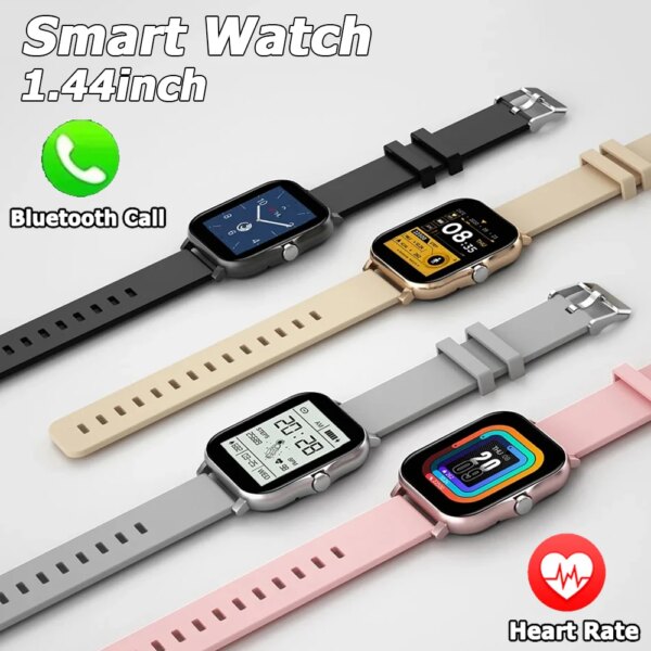 New Smartwatch For Men Women 1.44Inch Heart Rate BT Wireless Call Heart Rate Music Smartclock Sport Smart Watch For IOS Android