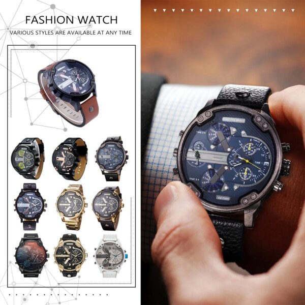 New Stainless Steel Chronograph Quartz Watch Fashion Men's Watch