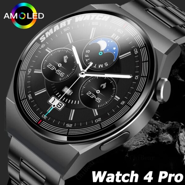 New Watch 4 Pro Smartwatch Men Women NFC AI Voice Assistant BT Wireless Call GPS Sport Modes Smart Watch For Huawei Android IOS