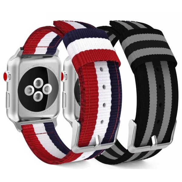 Nylon Canvas Strap For Apple Watch 9 8 7 45mm 41mm Ultra 49mm 44mm 42mm 40mm 38mm FabricBracelet Wristband iWatch 6 5 4 SE band