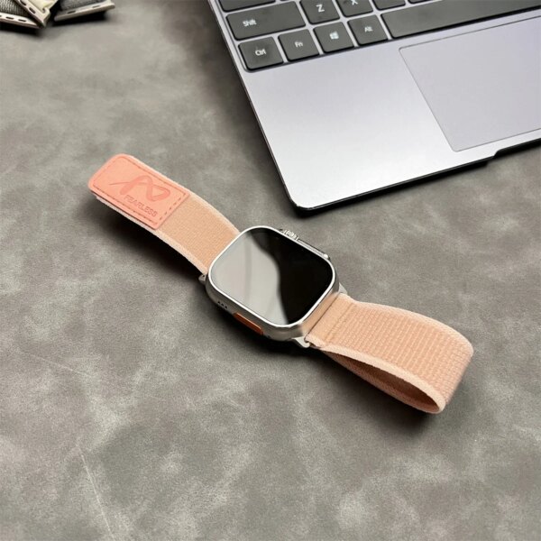 Nylon Leather Strap for Apple Watch Band Ultra 49mm 44mm 45mm 42mm 41mm 40 38mm Sport Watchband Iwatch Serise 9 8 7 6 5 Bracelet