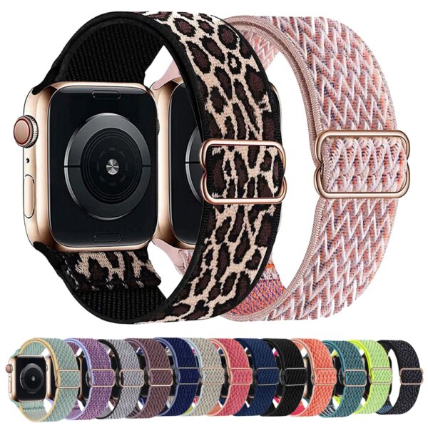 Nylon Strap For Apple Watch 9 ultra 8 7 49mm 45mm 41mm IWatch Series 6 SE 5 Correa 42 38 44 40 mm Sport Loop Bracelet Band