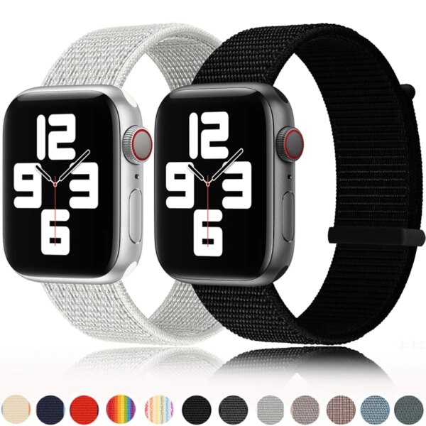 Nylon Strap For Apple Watch Strap 9 8 7 SE 6 5 Ultra 1 2 49MM 40MM 44MM 45MM 41MM 38 42MM Accessorie Bracelet IWatch Series 40mm