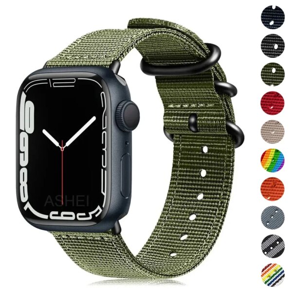 Nylon Strap for Apple Watch 9 8 45MM 44MM 49MM Band for I Watch9 8 7 6 5 4 SE 3 2 1  for Apple Watch Bracelet Womem Men Bands