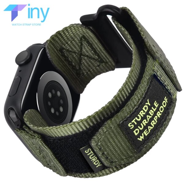 Nylon Strap for Apple Watch Ultra 2 1 Band 49mm 44mm 41mm 45mm 40mm 42mm Tactical Sports Band for Iwatch Series 9 8 7 6 SE 5 4 3