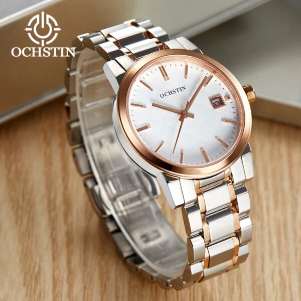 OCHSTIN Top Luxury Brand Original Women's Watch 35mm Couple Quartz Watch Stainless Steel Classic Casual Minimalist Watches