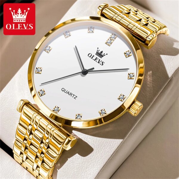 OLEVS Men's Watches Simple Fashion Original Quartz Watch for Man Waterproof Stainless Steel Daily Wear Modest Luxury  5596 New