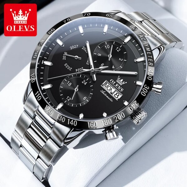 OLEVS Top Brand Men's Watches Waterproof Stainless steel Business Multifunctional Automatic Mechanical Watch Luminous Male