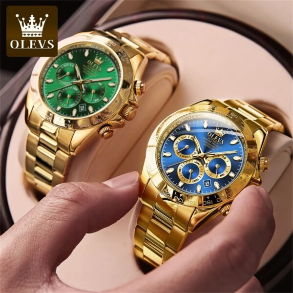 OLEVS Top Luxury Brand Automatic Mechanical Watch Original Business Waterproof Luminous Calendar Week Display Men's Watch 6638