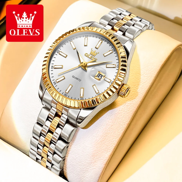 OLEVS Women's Watches Luxury Journal Original Quartz Wristwatch for Ladies Date Magnifying glass Waterproof Luminous Elegnat