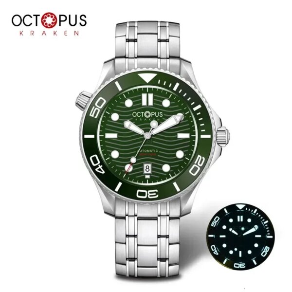 Octopus Sea Ghost Watch For Men PT5000 Movement Automatic BGW-9 Super Luminous Sapphire Crystal 300M Waterproof Dive Wristwatch