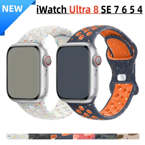 Original Silicone Watch Strap For Apple Ultra 2 49MM Sports Rubber Band For Iwatch Series 9 8 7 6 SE 4 3 2 45MM 44MM 41MM 42MM