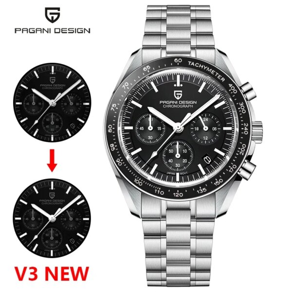 PAGANI Design Sapphire Crystal Watch Mechanical Watches 904L Stainless Steel Watch Speed Master Watch Waterproof High-quality