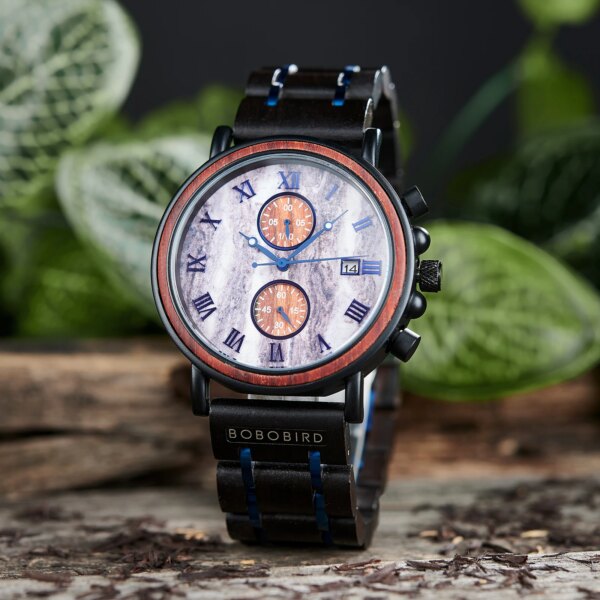 Personalized Wooden Men Watch BOBO BIRD Quartz Wrist Watch With Luminous Pointer Multi-Function Dial Calendar reloj hombre Gifts