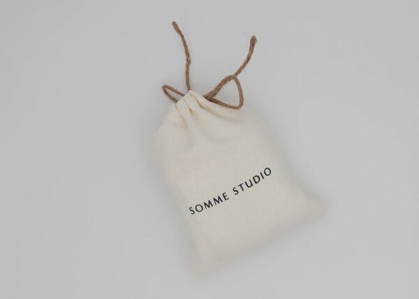 Personalized logo Natural Cotton Jewelry Drawstring Bag Packing Organizer Small Gift Pouch for Wedding Party Candy Bag Fungus