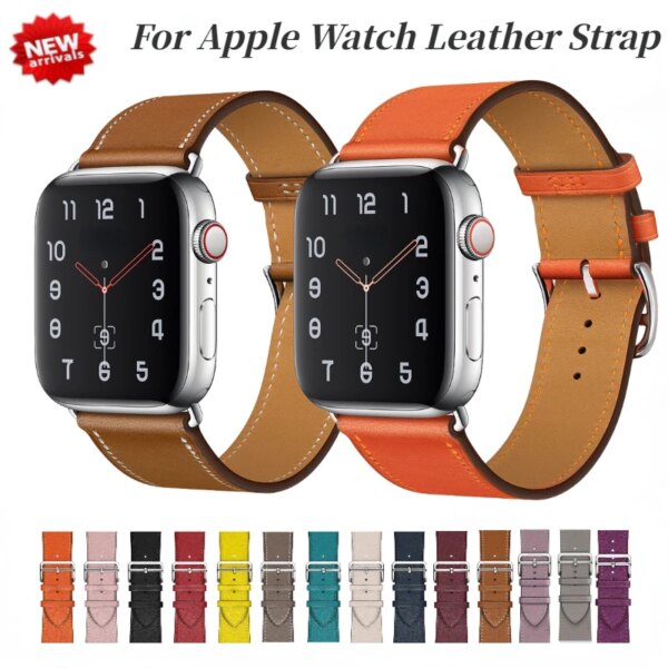 Premium Leather Strap For Apple Watch Band 45mm 41mm 44mm 49mm 40mm Bracelet Wristband iWatch Series Ultra 9 8 7 6 5 4 SE Belt