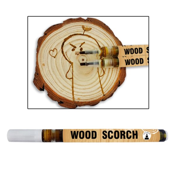 Pyrography Caramel Scorch Marker Wooden Heat Sensitive Bullet Tip Wood Burning Pen Round Tip DIY Projects Pens for Pros Adults