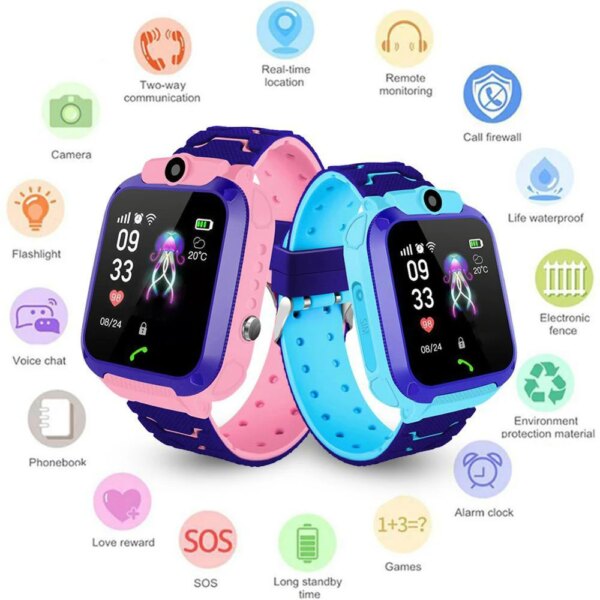 Q12 Kids Smart Watch Waterproof IP67 SOS Phone Watch Kids 2G SIM Card Call Location Tracker Photography Child Smartwatch Gift