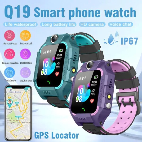 Q19 Kid Smart Watch Girls Boy Full Touch Video Call WIFI Phone Watch SOS Camera Location Tracker Child Smart Watch With Box Gift