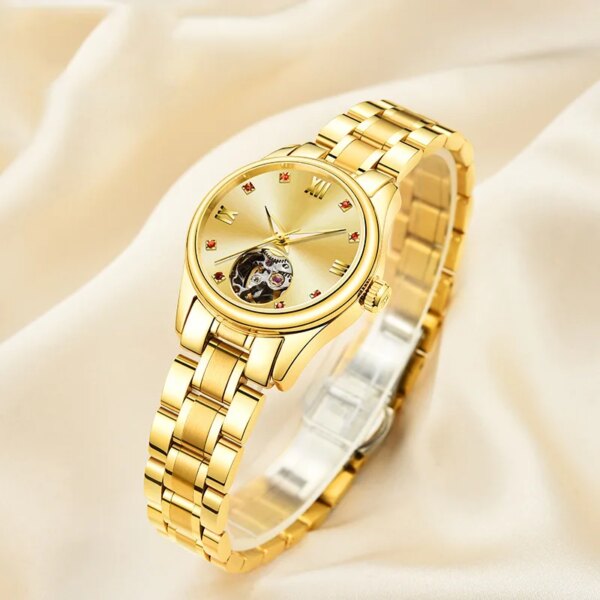 Reloj Mujer CARNIVAL Luxury Watches for Women Ladies Brand Gold Silver Waterproof Automatic Female Wristwatch Relogio Feminino