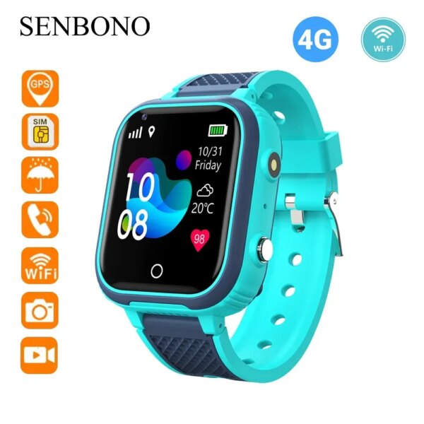 SENBONO Children Smart Watch Kid GPS 4G Wifi LT21 Tracker Waterproof Smartwatch Kid Video Call Phone Watch Call Child Smartwatch