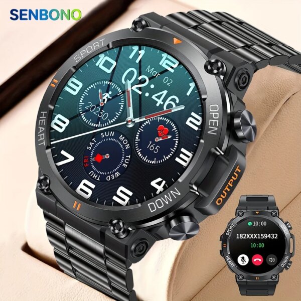 SENBONO K56pro Smart Watch for Men Bluetooth Call 100+ Sports Waterproof Fitness Tracker 2023 Men's Smartwatch for Android IOS