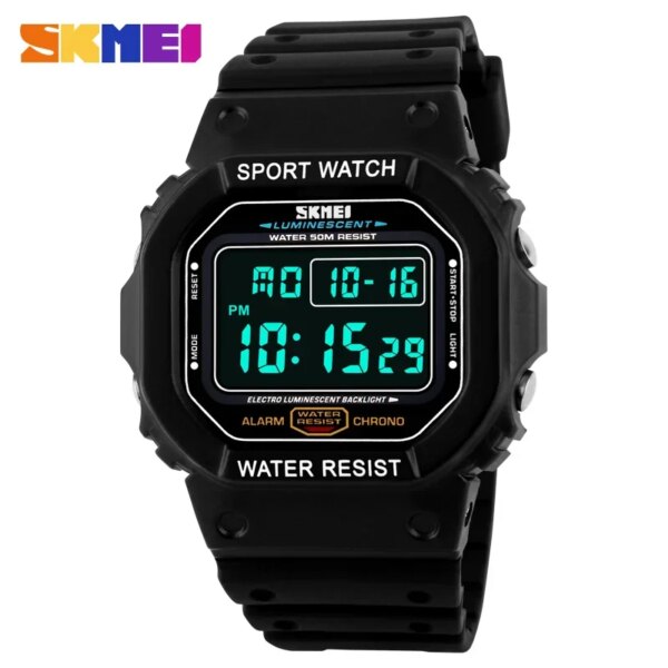 SKMEI 1134 Fashion Digital Watch for Men Sport Back Light Military Waterproof Mens Wirstwatches Alarm Clock Reloj Masculino 1628