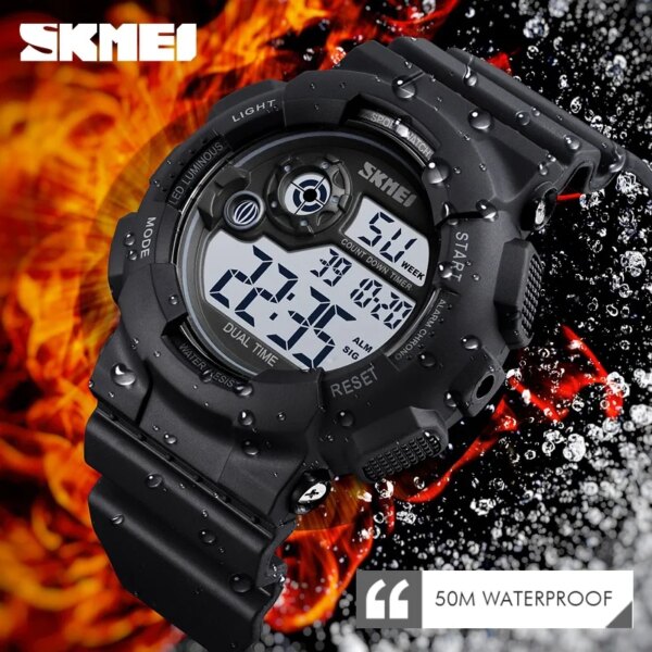 SKMEI 1583 Luxury Military Men Watches Outdoor Sport Waterproof Electronic LED Mens Digital Watch Relogios Masculino Clock 1243