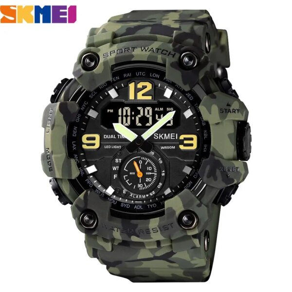 SKMEI 1637 Outdoor Military Men Watch Camouflage PU Waterproof Wristwatches Casual Sport Style Digital Clock 1019 montre homme