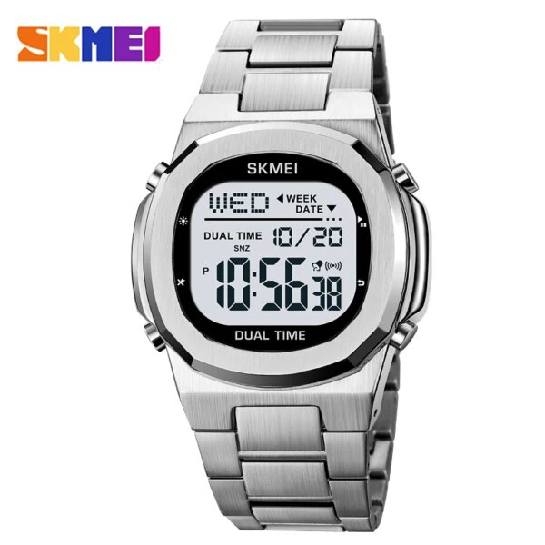 SKMEI 2004 Luxury Digital Watch for Men Sport Calendar Steel Waterproof Electronic Men Wristwatches Led Alarm Clock Reloj Hombre